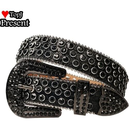 Women Men Bling Bling Rhinestones Belt Quality Studded Belt Women Men Fashion Cinto De Strass Ceinture Femme Gift