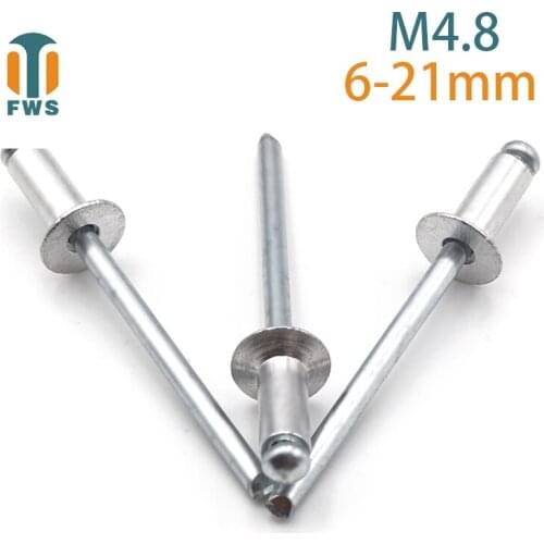 10PCS M4.8 DIN EN ISO15978 GB/T12617.1 Aluminium Open End Countersunk Head Blind Rivet for Furniture Car Aircraft multi-function