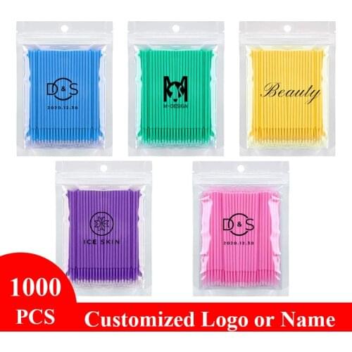 1000pcs Disposable Applicator Sticks Microbrush for EyeLash Extension Lash Remove Brushes Glue Cleaning Customize Makeup Tools