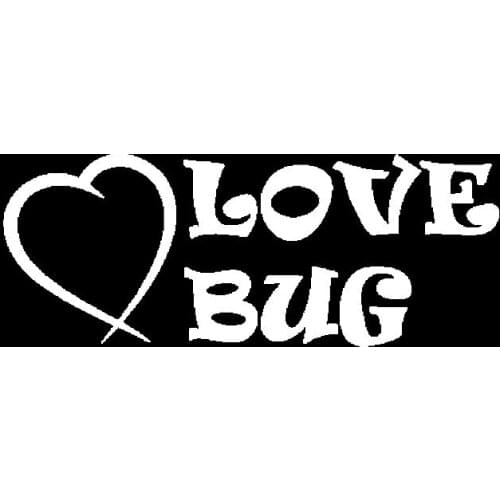 12.7CM*4.8CM Love Bug Funny Beetle Novelty Vinyl Decal Car Sticker Black/Silver C19-0173