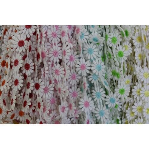 15 Yard/Lot Embroidery Flower Lace Trimming Ribbon Garment Accessories Guipure Lace Fabric Sewing Trim Wedding Lace LS-7725