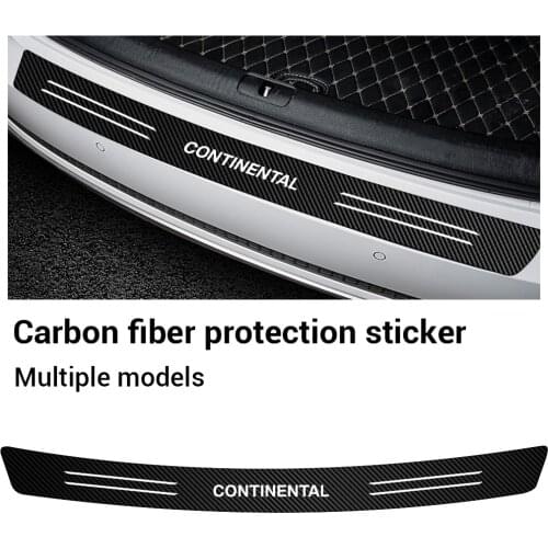 1x carbon fiber rear bumper trunk board sticker car door sill pedal sticker auto parts For Lincoln Continental Navigator MKZ MKC