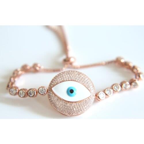 2017 summer luxury women jewelry fashion stylish pave Clear cubic zirconia big white eye bling jewelry tennis bracelet 2017 new