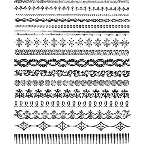 2021 New Retro Banners Lace Clear Stamps For Crafts Making Edge Pattern Scrapbooking and Greeting Card No Metal Cutting Dies Set