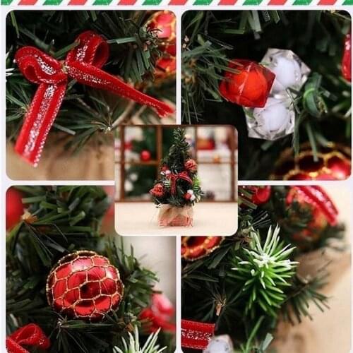2021 Christmas Tree 20cm New Year Table Decor Artificial Tabletop Mini Xmas Tree Decorations Miniature Tree