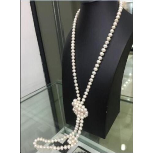 51" BEAUTIFUL AAA 10-9MM SOUTH SEA GENUINE WHITE PEARL NECKLACE
