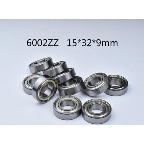 6002ZZ 15*32*9mm 10Piece bearing metal sealing bearings 6002 6002Z 6002ZZ chrome steel deep groove bearing free shipping