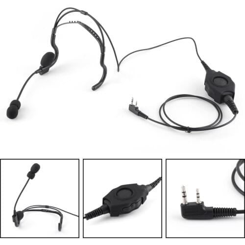 Artudatech Behind-the-Head Style Single Ear Headset PTT For Kenwood Baofeng 2-Way Radio