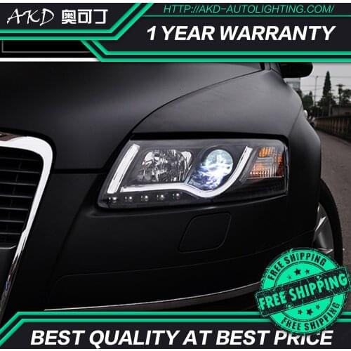 AKD Car Styling for A6 Headlights 2005-2011 A6 C5 C6 Taiwan Sonar LED Headlight LED DRL Hid Bi Xenon Head Lamp Auto Accessories