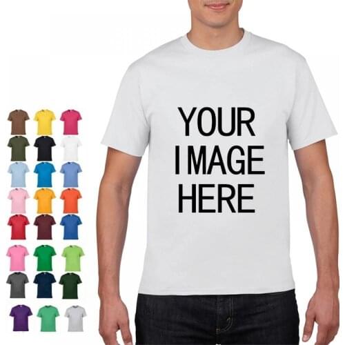 NO LOGO Price Short Sleeve Solid Color O-neck T-shirt Tops Tee Customized Print Your Own Design Printed Unisex Tshirt