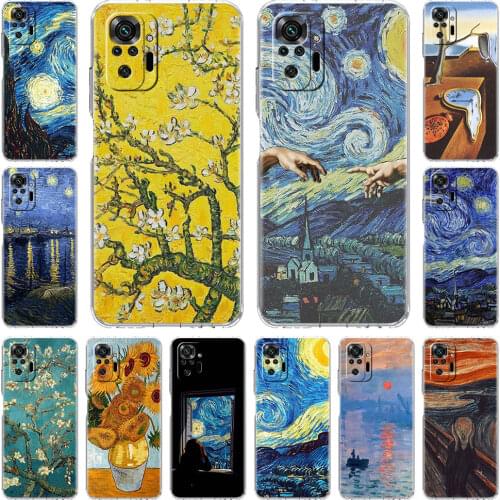 Hot Sale Case For Xiaomi Redmi Note 10 9 8 Pro 9S 7 10S 8T 9C 9A 8A 9T 7A K40 K20 Clear Soft Phone Cover Van Gogh Art Aesthetics