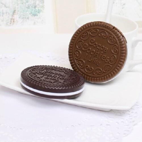 Travel Mini Pocket Chocolate Cookie Biscuits Compact Mirror With Comb Cute 7 colors Comestic Mirror Makeup