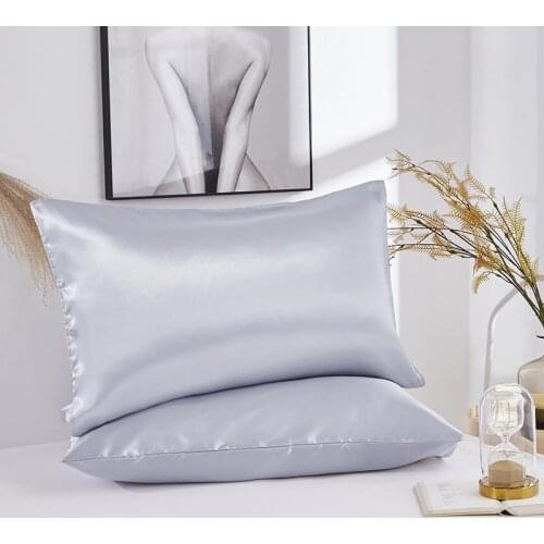 30 Emulation Silk 1PC Satin Pillow Case Solid Color Standard Queen King Pillowcase Pillow Case