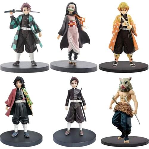 16CM Anime Demon Slayer Figure Kamado Tanjirou Nezuko Action Figures Zenitsu Figurine Inosuke Kimetsu No Yaiba PVC Model Toys