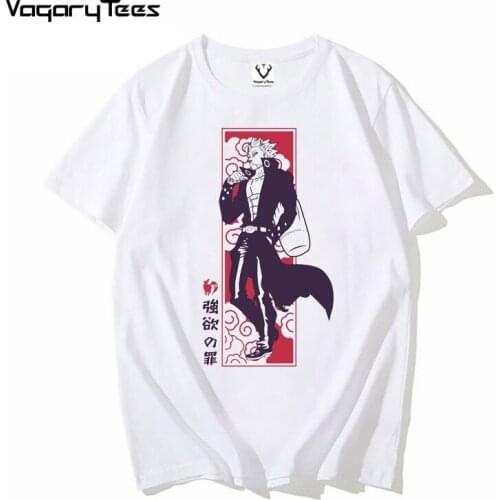 Fashion Ban Nanatzu No Taizai T Shirt Men Short Sleeve Japan Manga Anime T-shirt Seven Deadly Sins streetwear Tshirt Tee Top