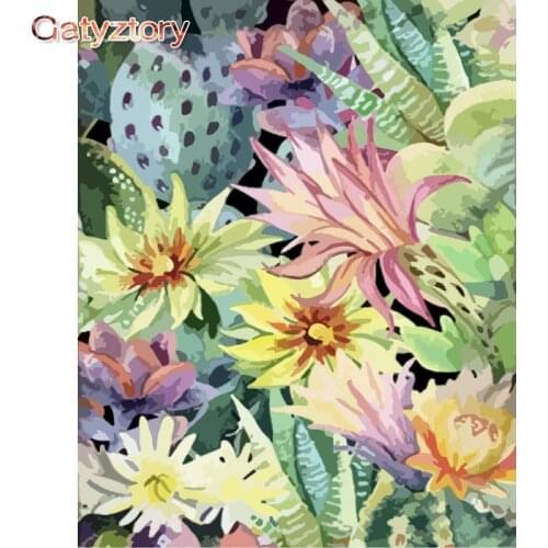 GATYZTORY DIY Painting By Number Flower Drawing On Canvas Pictures By Numbers Kits Hand Painted Paintings Home Decor Gift