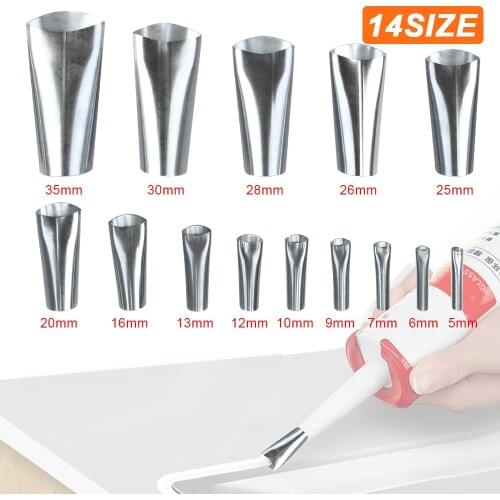 Finishing Tool Caulking Finisher Glue Applicator Sealant Stainless Steel 14PCS Glue Remover Scraper Caulk Nozzle