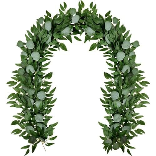 Artificial Eucalyptus and Willow Vines Faux Garland Ivy for Wedding Backdrop Arch Wall Decor Table Runner Vine
