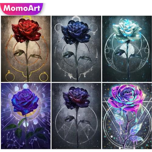 MomoArt Diamond Mosaic Rose Flower Full Drill Square Diamond Painting Picture Of Rhinestone Embroidery Christmas Handmade Hobby