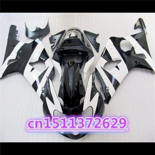 MOTOR A Beautiful GSX R1000 2002 for A GSXR1000 Motorcycle Fairing Black +White gsxr 00 02 GSXR 1000 ABS Fairing 00-02-Dor