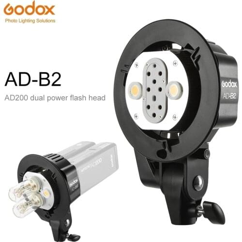 Godox AD-B2 Bowens Mount double tubes Light Head Bracket for AD200 Portable Flash Speedlite