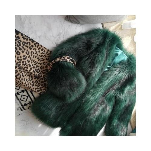 Top brand Style High-end New Fashion Women Faux Fur Coat 18S57 high quality