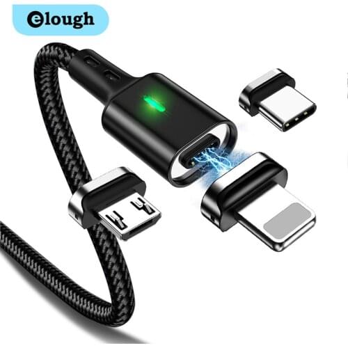 Elough Magnetic Cable Quick Charge Micro USB Type C Cable for iPhone X Xiaomi QC 3.0 Magnet Fast Charging Charger Data Wire Cord