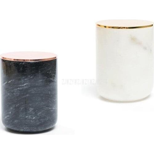 Marble Candle Jar With Gold Lid Home Candle Holders Decorative Candle Stand Wedding Party Luxury Candle Stand Cup