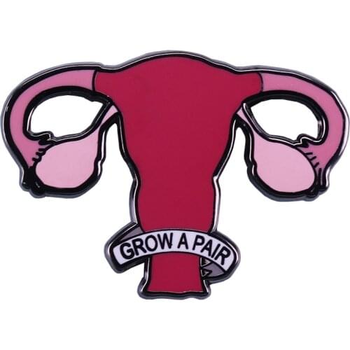Novelty uterus brooch cute feminist flair art addition