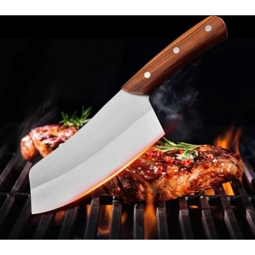 Meat Chopping Knife Stainless Steel Chinese Chef Knife for Fish Vegetables Kitchen Knife Slicing Cleaver Butcher Knife