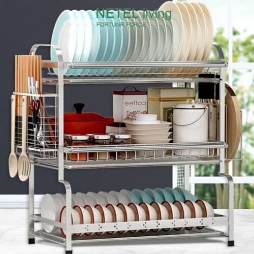 Organizer 304 Stainless Steel Kitchen Storage Shelf Put Drain Filter the Dish Rack Pendulum Dishes Control Bowls And Chopsticks