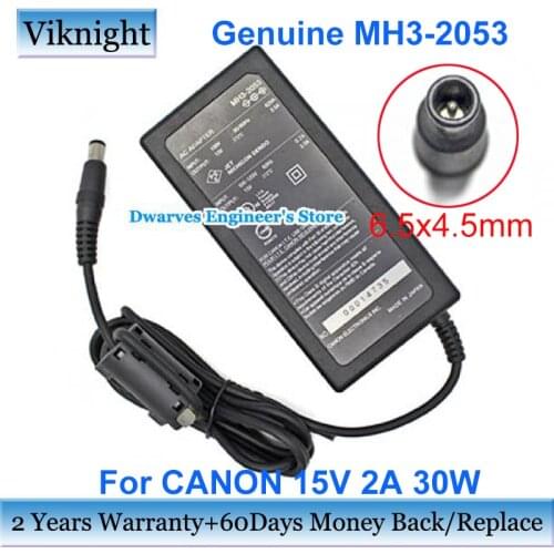 Genuine MH3-2053 AC Adapter Power Supply 15V 2A 30W For CANON PIXMA MH3-2053-000 PIXMA MG1-3607-100 Charger 6.5x4.5mm