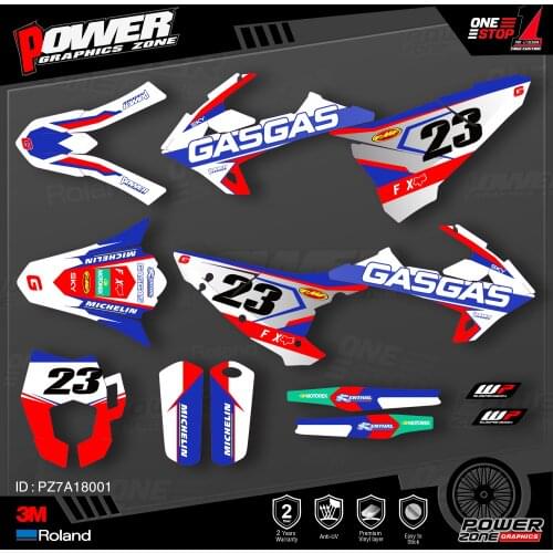 PowerZone Custom Team Graphics Backgrounds Decals 3M Stickers Kit For GASGAS 2018 2019 2020 EC 001