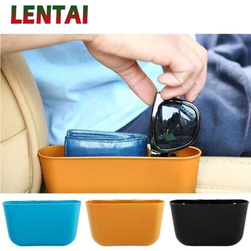 LENTAI For Hyundai solaris i30 tucson 2017 Fiat 500 punto Volvo xc90 s60 xc60 1PC Car Hanging Trash Box Phone Holder Storage Bag
