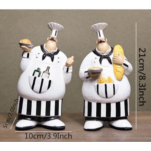 Resin Wall Hanging Chef Figurines Vintage Creative Ornaments For Home Christmas Decoration Supplies Gifts kitchen accessories
