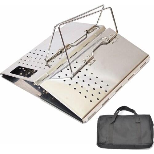 Portable Chimeneas Outdoor Charcoal Stainless Steel BBQ Grill Mini-stove Foldable Chimney Starter Camping Fishing Warm Heater