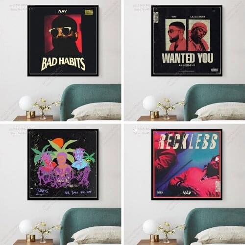 NAV Poster Rapper Singer Music Album Bad Habits Wanted You Emergency Tsunami Canvas Painting Wall Art Poster and Print Home Deco