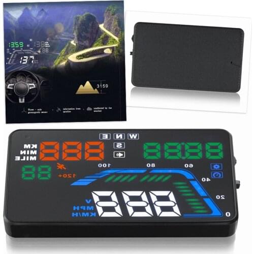 Q7 HUD 5.5"GPS OBD2 Car Head Up Display Overspeed Warning MPH Fuel Consumption