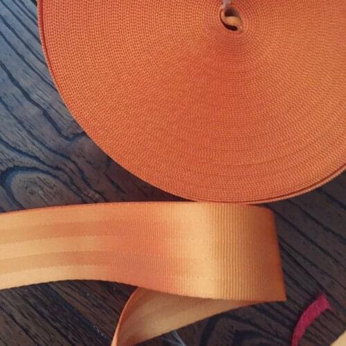 100 meters Roll Seat Belt Webbing Safety Strap orange Color 48mm Wide 5 Bars