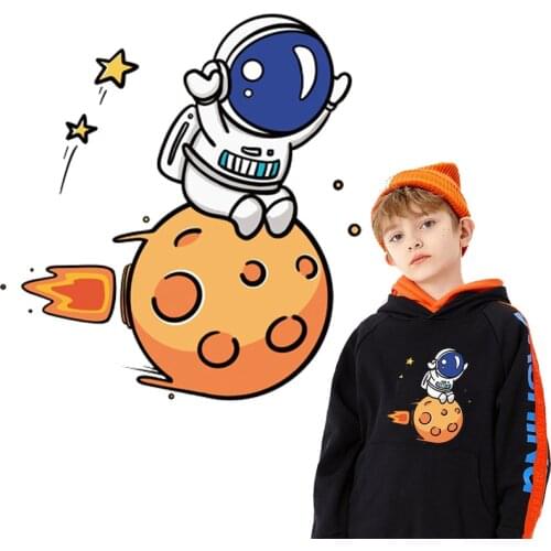 Iron on transfers for clothing astronaut on planet thermo stickers patches iron on heat transfer for clothes stripes parches