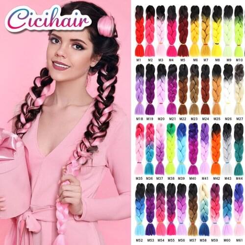 24"Jumbo Braids Hair Synthetic Braiding Hair Pre Stretched Afro Ombre Braiding Hair Extensions Color Dreadlock Wholesale