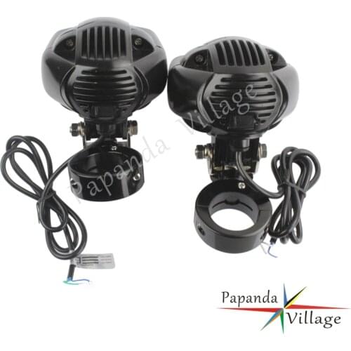 Motorcycle Fog Lights Auxiliary Lamps Driving Headlights USB Charge Projector For Harley Chopper Bobber w/ 1 1/4" Engine Guard