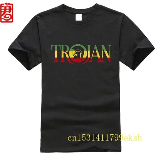 Funny men t shirt Men Trojan Records Ska Reggae Rocksteady Fashion Brand Hip Hop Slim Fit Male Clothing Crew Neck