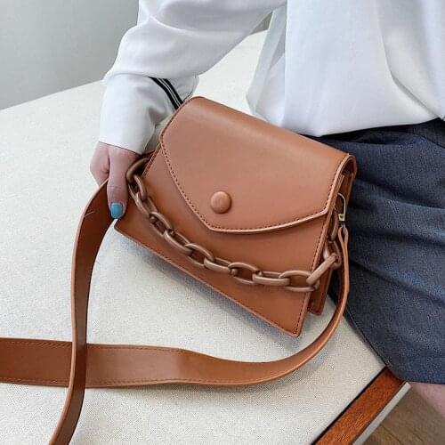 Chain Design PU Leather Crossbody Small Bags For Women 2020 Summer Lady Shoulder Messenger Bag Female Luxury Handbags