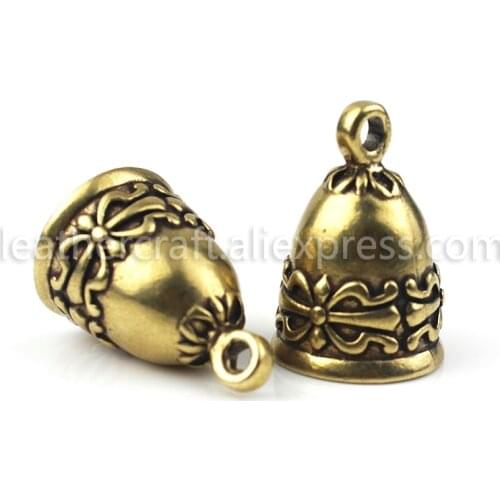 1 x Wholesale Retro Brass Charms Pendant Bell Hanging Jewelry Leather Craft Bag Garment Diy Hardware Accessories for Gifts