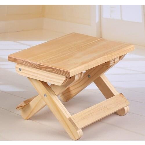 1pc Wood Folding Step Stool Taburete Non-slip Bath Bench Children Stool Changing Shoes Stool Fishing Chair Kids Furniture MJ