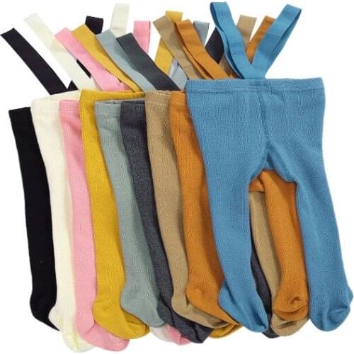 Cathery Babies Accessories Newborn Unisex Newborn Knit Overall High Waisted Footed Tights Baby Girls Boy Suspender Playsuit 1PCS