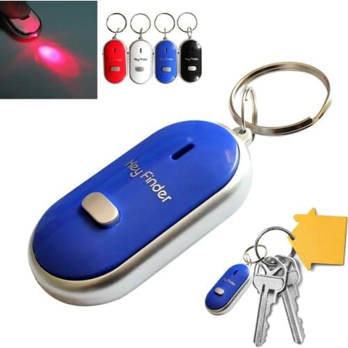 LED Key Finder Locator Find Lost Keys Chain Keychain Whistle Sound Control PR Sale