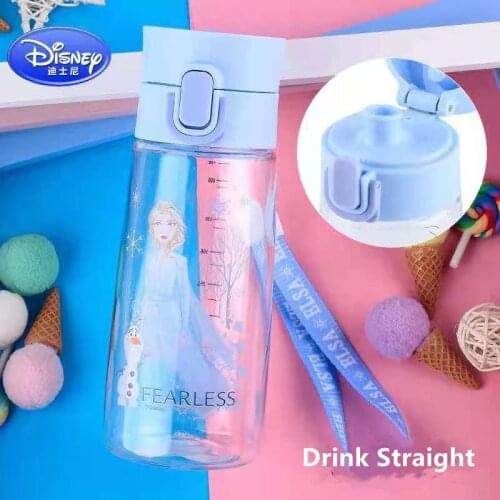 Disney Child Water Tritan Cup Mickey Mouse Frozen Straw Cup Straight Drink Cup Student Marvel Sofia baby water bottle for kids