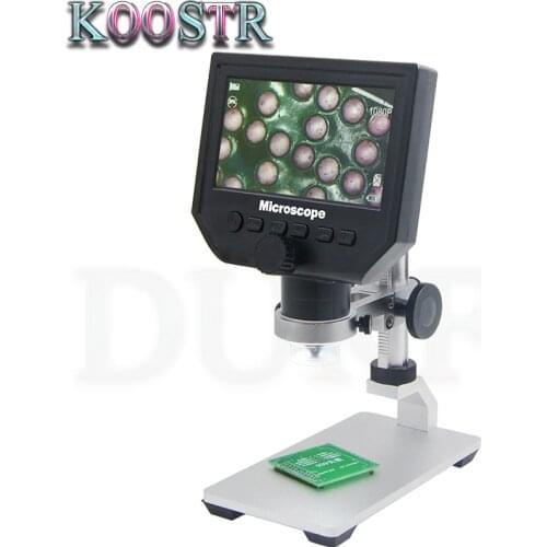 600X 3.6MP Digital Microscope LED Magnifier microscope for Mobile Phone Microscope With Aluminum Alloy Stent 4.3 Inches HD OLED